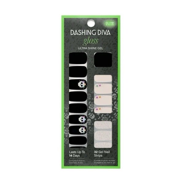 Dashing Diva Gloss Ultra Shine Gel - Halloween Skulls Glow in the Dark - Picture 1 of 5